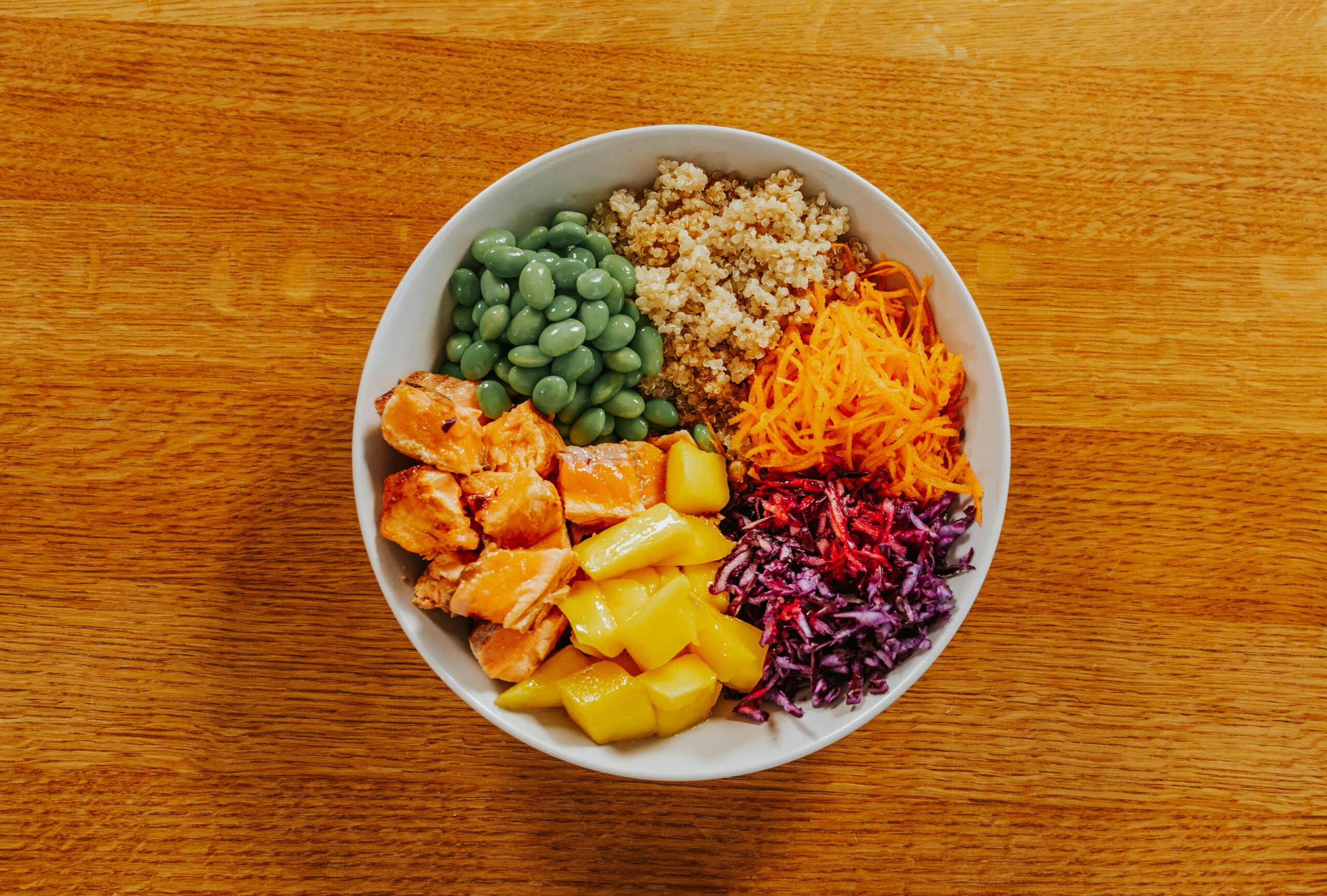 salmon and vegetable bowl